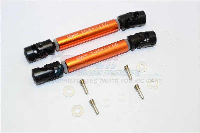 Hpi Crawler King Steel Adjustable Main Shaft With Aluminum Body - 1Pr Set Orange 1