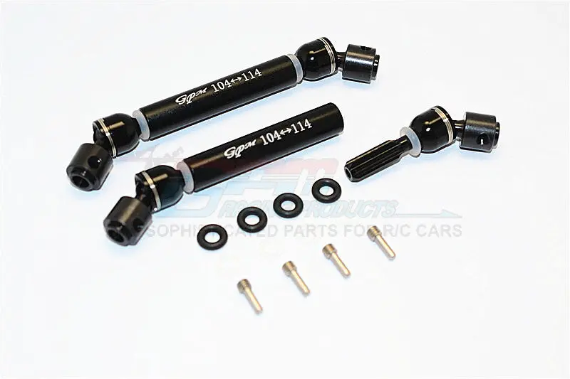 Hpi Crawler King Steel+Aluminum Front & Rear Main Drive Shaft (104Mm-114Mm) - 1Pr Set Black 1