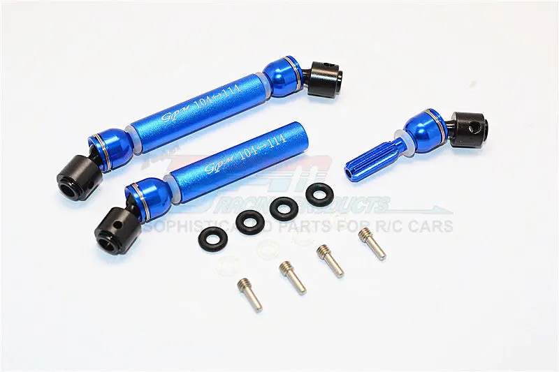 Hpi Crawler King Steel+Aluminum Front & Rear Main Drive Shaft (104Mm-114Mm) - 1Pr Set Blue 1