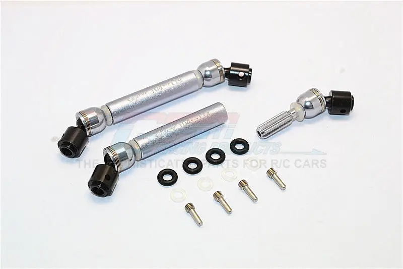 Hpi Crawler King Steel+Aluminum Front & Rear Main Drive Shaft (104Mm-114Mm) - 1Pr Set Gray Silver 1
