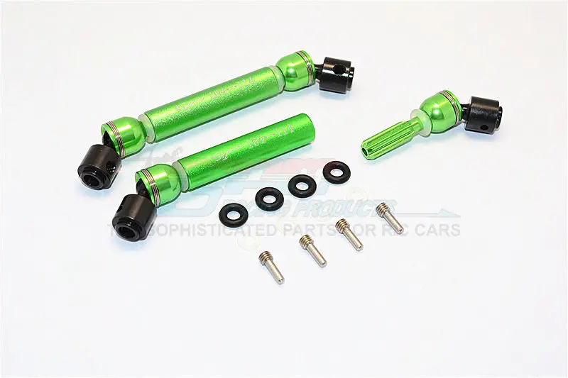 Hpi Crawler King Steel+Aluminum Front & Rear Main Drive Shaft (104Mm-114Mm) - 1Pr Set Green 1