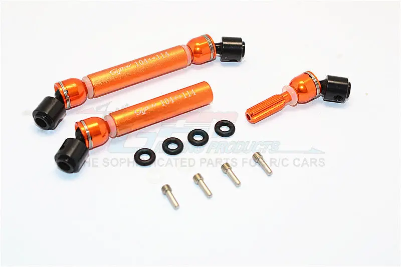 Hpi Crawler King Steel+Aluminum Front & Rear Main Drive Shaft (104Mm-114Mm) - 1Pr Set Orange 1