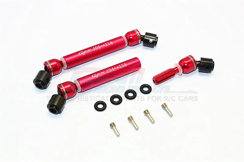 Hpi Crawler King Steel+Aluminum Front & Rear Main Drive Shaft (104Mm-114Mm) - 1Pr Set Red 1