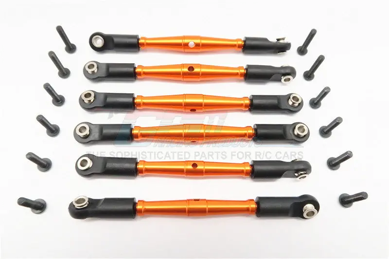 Hpi E-Firestorm Flux Aluminum Completed Tie Rod With Plastic Ball Ends - 3Prs Orange 1