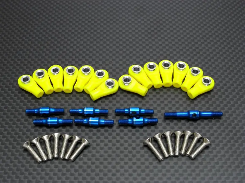 Hpi Rs4 3 Completed Tie Rod With Screws - 7 Pcs Set Blue 1