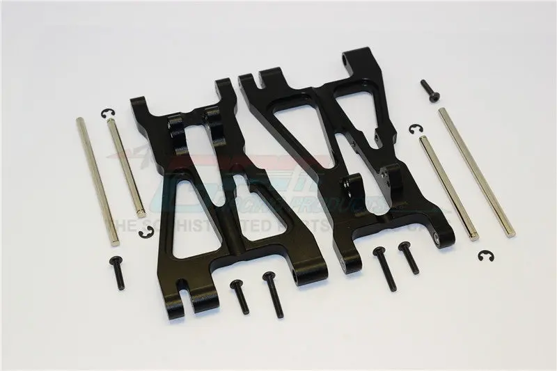Hpi Savage 21, X, Xl, K4.6, Flux Aluminum Front/Rear Adjustable Lower Arm With Screws & Pins & Delrin Collars - 1Pr Set Black 1
