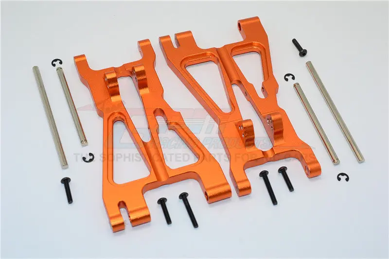 Hpi Savage 21, X, Xl, K4.6, Flux Aluminum Front/Rear Adjustable Lower Arm With Screws & Pins & Delrin Collars - 1Pr Set Orange 1