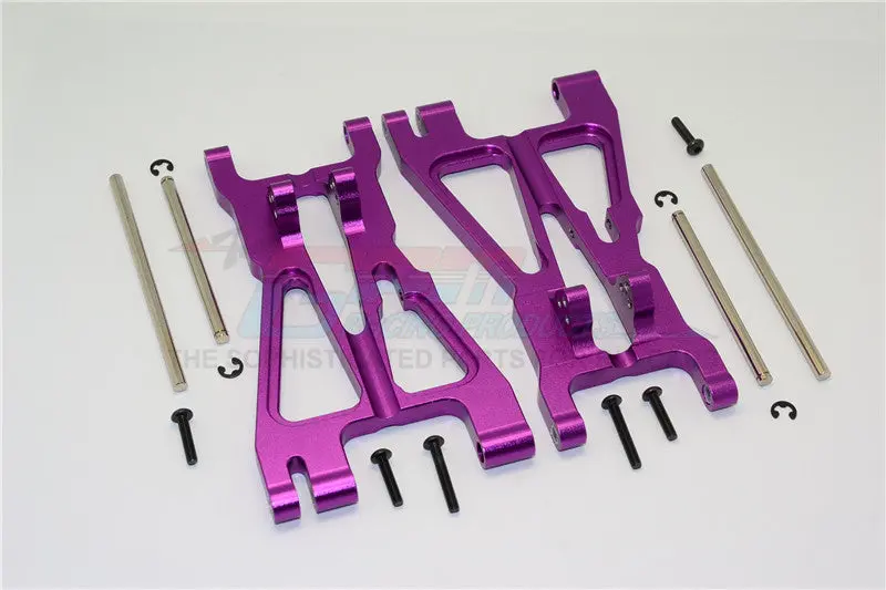 Hpi Savage 21, X, Xl, K4.6, Flux Aluminum Front/Rear Adjustable Lower Arm With Screws & Pins & Delrin Collars - 1Pr Set Purple 1