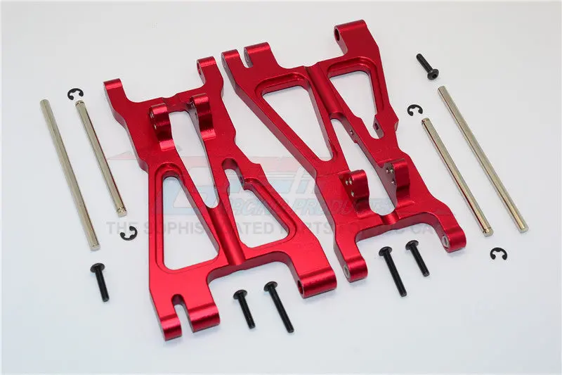 Hpi Savage 21, X, Xl, K4.6, Flux Aluminum Front/Rear Adjustable Lower Arm With Screws & Pins & Delrin Collars - 1Pr Set Red 1