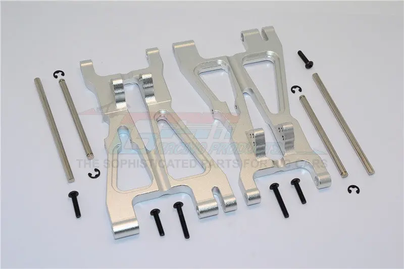 Hpi Savage 21, X, Xl, K4.6, Flux Aluminum Front/Rear Adjustable Lower Arm With Screws & Pins & Delrin Collars - 1Pr Set Silver 1
