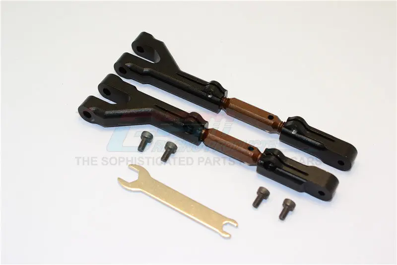 Hpi Savage 21, X, Xl, K4.6, Flux Aluminum Front/Rear Adjustable Upper Arm (Steel Tie Rod Set) With Screws - 1Pr Set Black 1
