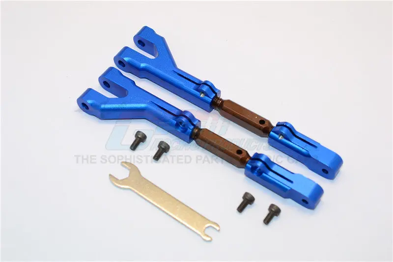 Hpi Savage 21, X, Xl, K4.6, Flux Aluminum Front/Rear Adjustable Upper Arm (Steel Tie Rod Set) With Screws - 1Pr Set Blue 1