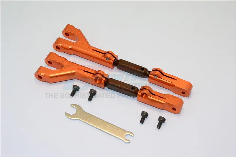 Hpi Savage 21, X, Xl, K4.6, Flux Aluminum Front/Rear Adjustable Upper Arm (Steel Tie Rod Set) With Screws - 1Pr Set Orange 1