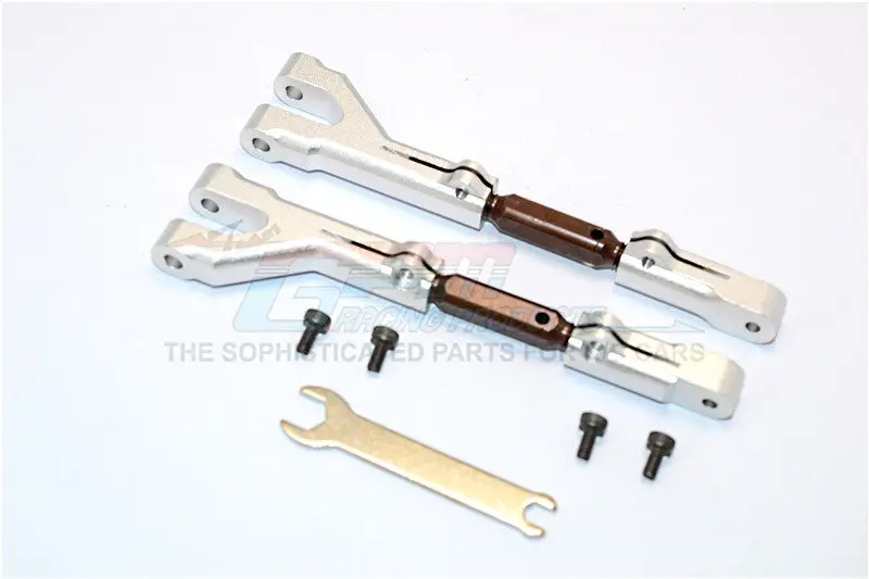 Hpi Savage 21, X, Xl, K4.6, Flux Aluminum Front/Rear Adjustable Upper Arm (Steel Tie Rod Set) With Screws - 1Pr Set Silver 1