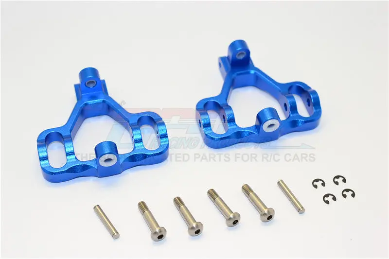 Hpi Savage 21, X, Xl, K4.6, Flux Aluminum Front/Rear C-Hub With Steel King Pin & Screws & Washers - 1Pr Set Blue 1