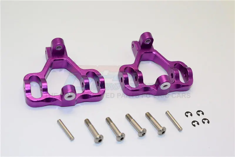 Hpi Savage 21, X, Xl, K4.6, Flux Aluminum Front/Rear C-Hub With Steel King Pin & Screws & Washers - 1Pr Set Purple 1