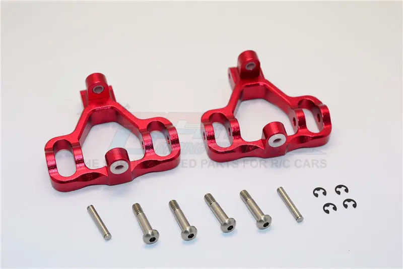 Hpi Savage 21, X, Xl, K4.6, Flux Aluminum Front/Rear C-Hub With Steel King Pin & Screws & Washers - 1Pr Set Red 1