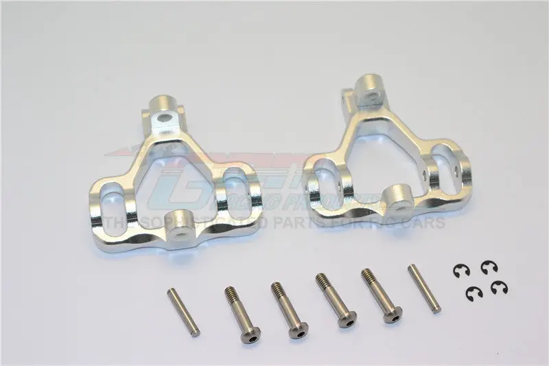 Hpi Savage 21, X, Xl, K4.6, Flux Aluminum Front/Rear C-Hub With Steel King Pin & Screws & Washers - 1Pr Set Silver 1