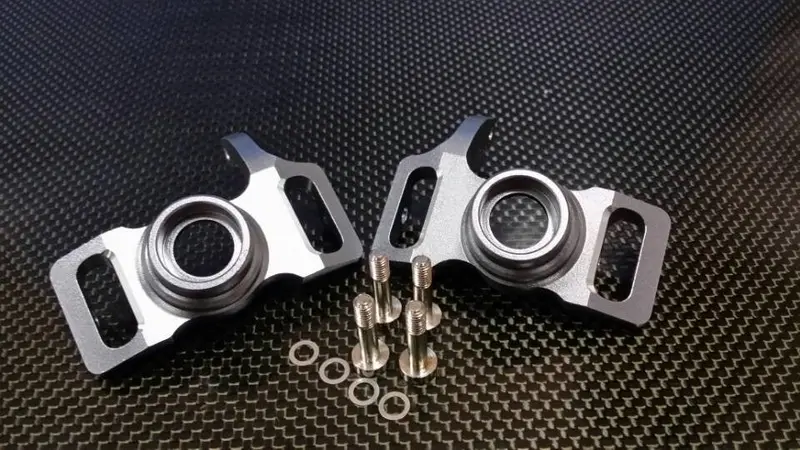 Hpi Savage 21, X, Xl, K4.6, Flux Aluminum Front/Rear Steering Block With Screws & Washers - 1Pr Set Gray Silver 1