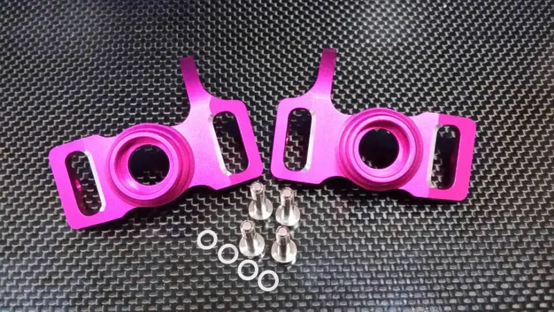 Hpi Savage 21, X, Xl, K4.6, Flux Aluminum Front/Rear Steering Block With Screws & Washers - 1Pr Set Pink 1
