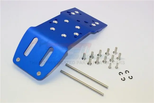 Hpi Savage 21, X, Xl, K4.6, Flux Aluminum Front Skid Plate With Screws & Pins & Aluminum Collars - 1Pc Set Blue 1