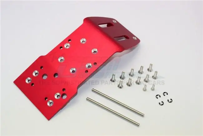 Hpi Savage 21, X, Xl, K4.6, Flux Aluminum Front Skid Plate With Screws & Pins & Aluminum Collars - 1Pc Set Red 1