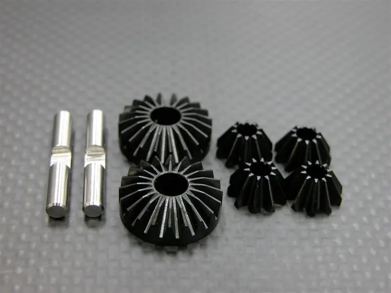 Hpi Savage 21, X, Xl, K4.6 Hard Steel 4 Bevel Gear Differential Conversion - 8Pcs Set Black 1