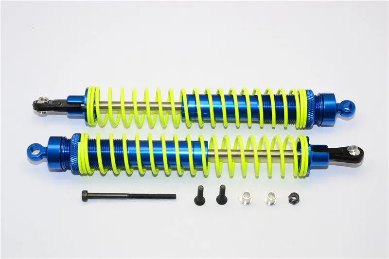 Hpi Savage 21, Xl, K4.6 Aluminum Front/Rear Adjustable Spring Damper (170Mm) With 5Mm Steel Shaft & Thicker Shock Body (Outer: 14Mm Inner: 12Mm) - 1Pr Set Blue 1