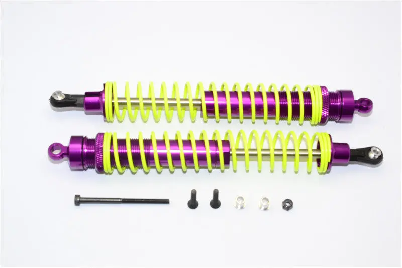 Hpi Savage 21, Xl, K4.6 Aluminum Front/Rear Adjustable Spring Damper (170Mm) With 5Mm Steel Shaft & Thicker Shock Body (Outer: 14Mm Inner: 12Mm) - 1Pr Set Purple 1