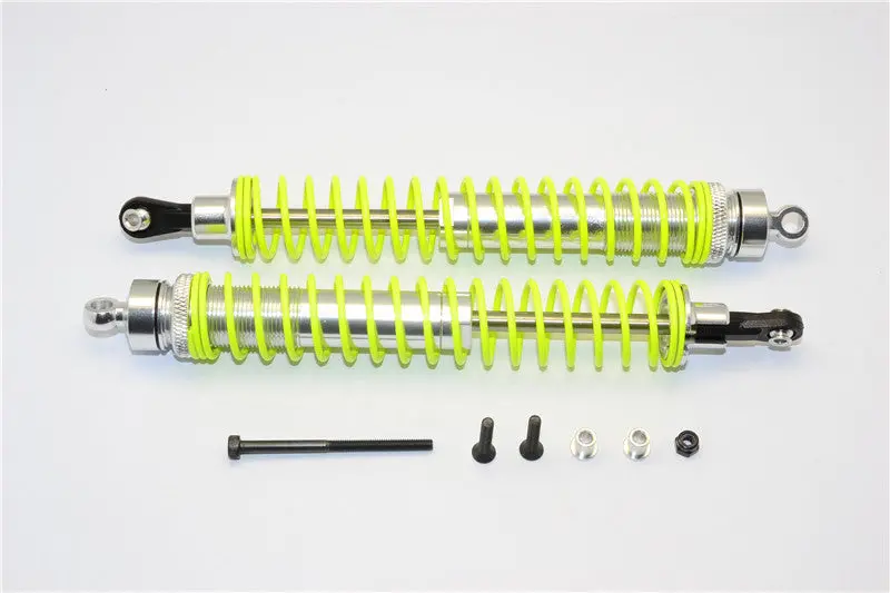 Hpi Savage 21, Xl, K4.6 Aluminum Front/Rear Adjustable Spring Damper (170Mm) With 5Mm Steel Shaft & Thicker Shock Body (Outer: 14Mm Inner: 12Mm) - 1Pr Set Silver 1