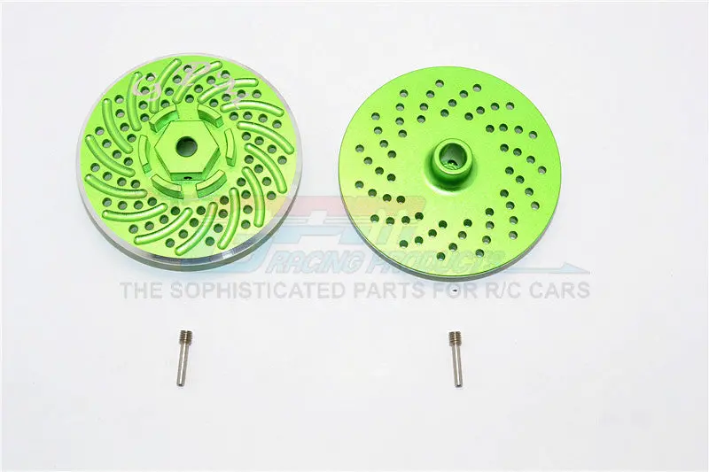 Hpi Savage Xl Flux Aluminum Wheel Hex Claw With Brake Disk - 2Pcs Set Green 1