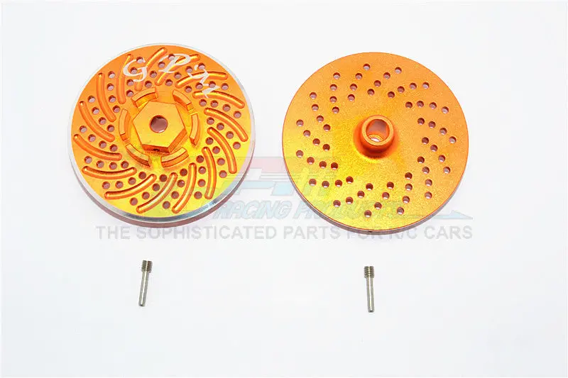 Hpi Savage Xl Flux Aluminum Wheel Hex Claw With Brake Disk - 2Pcs Set Orange 1