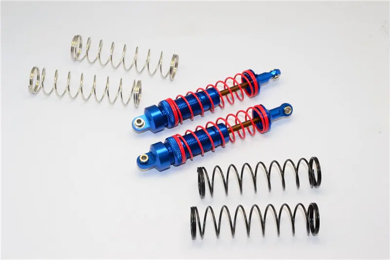 Hpi Savage Xs Flux Aluminum Front/Rear Dampers With Aluminum Ball Ends & 1.1Mm, 1.2Mm, 1.3Mm Coil Springs - 1Pr Set Blue 1