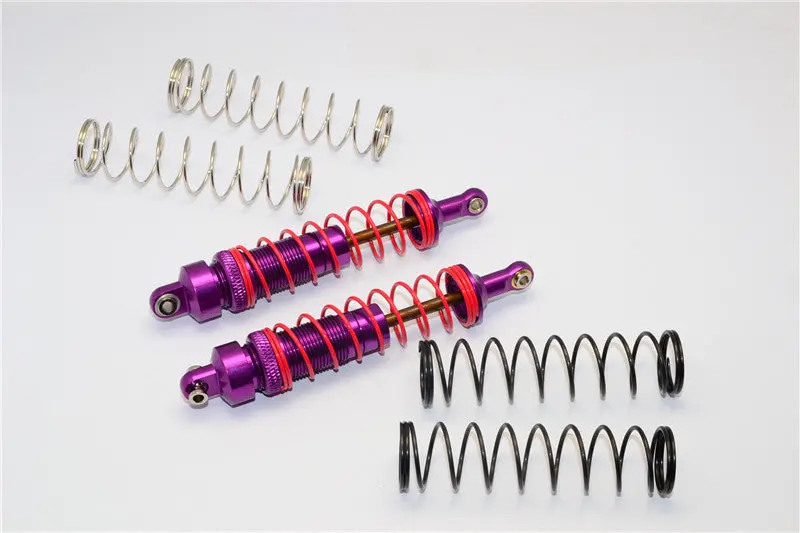 Hpi Savage Xs Flux Aluminum Front/Rear Dampers With Aluminum Ball Ends & 1.1Mm, 1.2Mm, 1.3Mm Coil Springs - 1Pr Set Purple 1