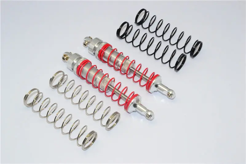 Hpi Savage Xs Flux Aluminum Front/Rear Dampers With Aluminum Ball Ends & 1.1Mm, 1.2Mm, 1.3Mm Coil Springs - 1Pr Set Silver 1