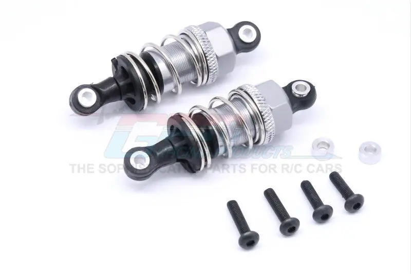 Hpi Sport 3 Flux Aluminum Front/Rear Adjustable Shocks (50Mm) With Plastic Ball Top - 1Pr Set Gray Silver 1