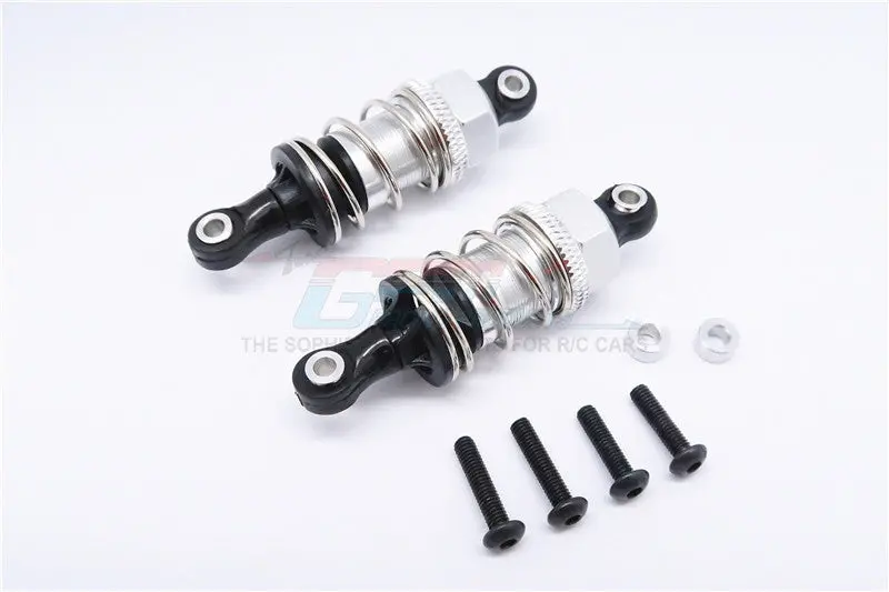 Hpi Sport 3 Flux Aluminum Front/Rear Adjustable Shocks (50Mm) With Plastic Ball Top - 1Pr Set Silver 1