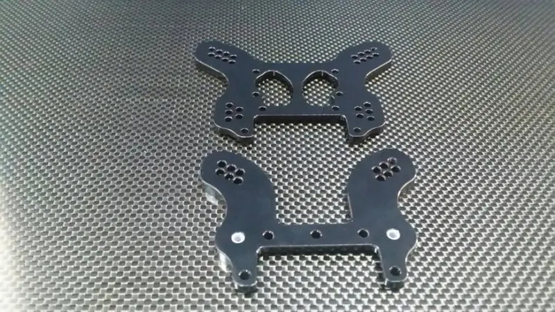 Hpi Trophy 3.5 Aluminum Front + Rear Damper Plates - 2 Pcs Black 1