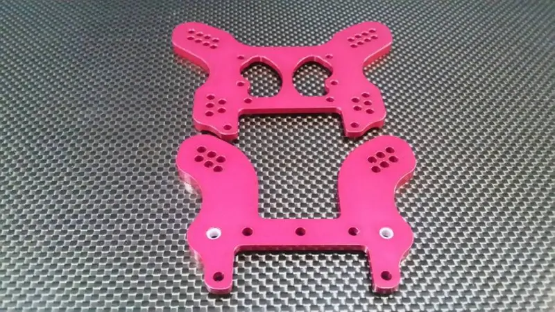 Hpi Trophy 3.5 Aluminum Front + Rear Damper Plates - 2 Pcs Red 1