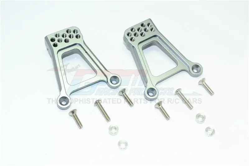 Hpi Venture Toyota Fj Cruiser Aluminum Adjustable Rear Damper Mount - 1Pr Set Gray Silver 1