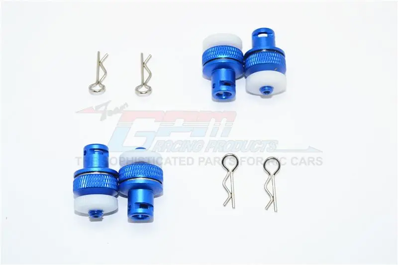 Hpi Venture Toyota Fj Cruiser Aluminum Front & Rear Magnetic Body Mount - 4Pc Set Blue 1