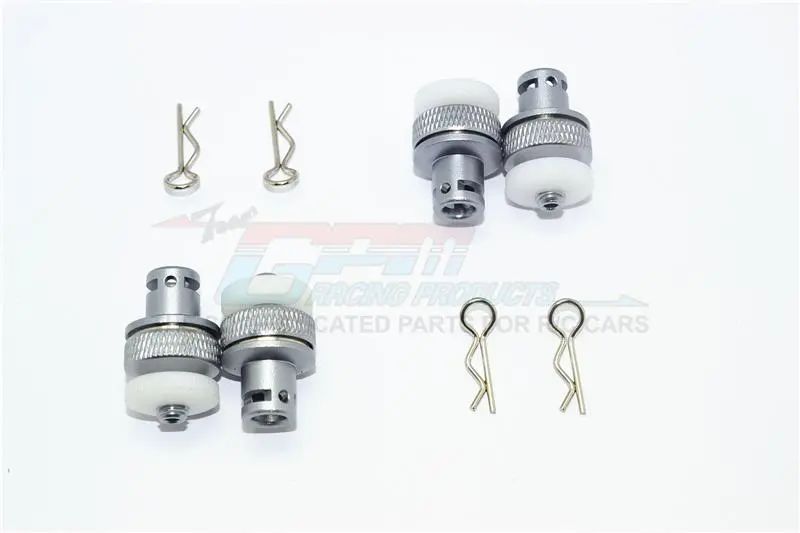 Hpi Venture Toyota Fj Cruiser Aluminum Front & Rear Magnetic Body Mount - 4Pc Set Gray Silver 1
