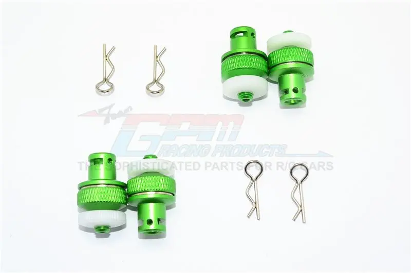 Hpi Venture Toyota Fj Cruiser Aluminum Front & Rear Magnetic Body Mount - 4Pc Set Green 1