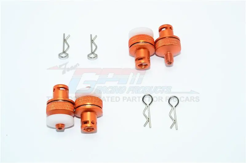 Hpi Venture Toyota Fj Cruiser Aluminum Front & Rear Magnetic Body Mount - 4Pc Set Orange 1