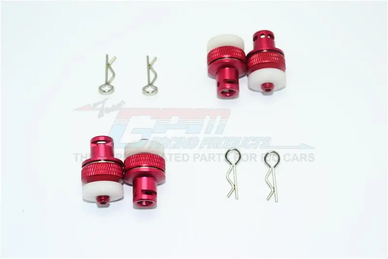 Hpi Venture Toyota Fj Cruiser Aluminum Front & Rear Magnetic Body Mount - 4Pc Set Red 1