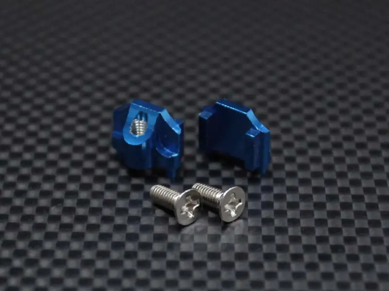 Kyosho Mini Inferno Aluminum Battery Holder Mount With Screws - 1Pr Set Blue 1