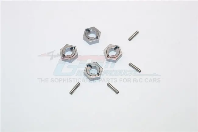 Kyosho Mini Inferno Aluminum Drive Adaptor With Pins - 4Pcs Set Gray Silver 1