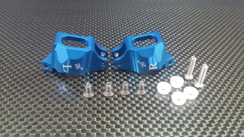 Kyosho Mini Inferno Aluminum Front C-Hub (22 Deg) - 1Pr Blue 1