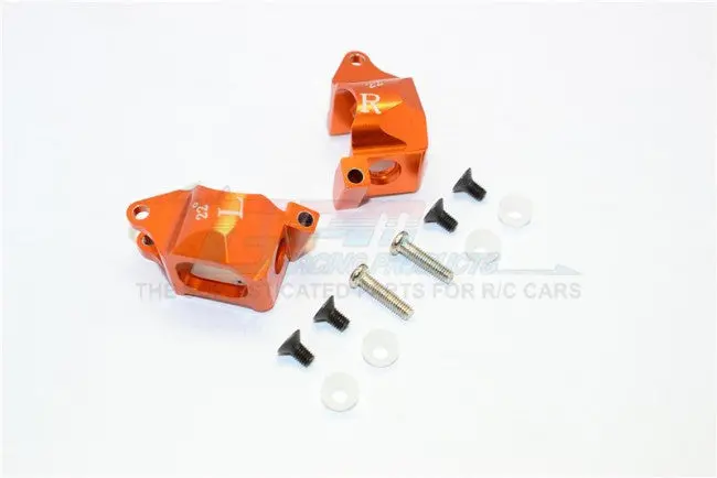 Kyosho Mini Inferno Aluminum Front C-Hub (22 Deg) - 1Pr Orange 1