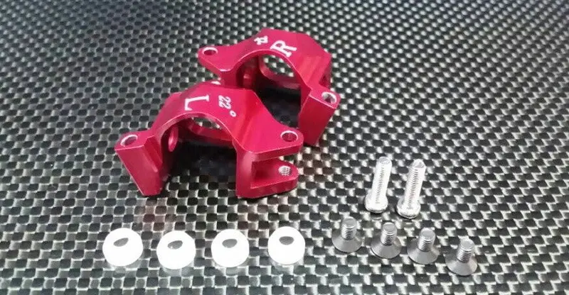 Kyosho Mini Inferno Aluminum Front C-Hub (22 Deg) - 1Pr Red 1